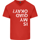 Is My Quad Okay? Bike Biking Funny Mens V-Neck Cotton T-Shirt Red