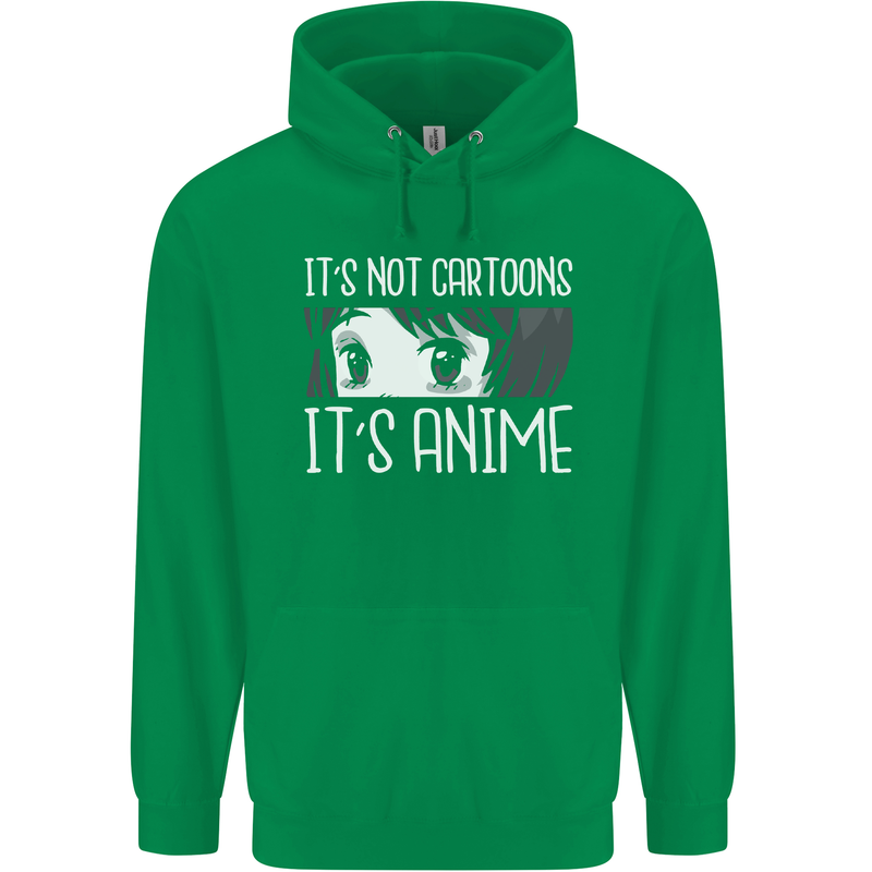 It's Anime Not Cartoons Childrens Kids Hoodie Irish Green
