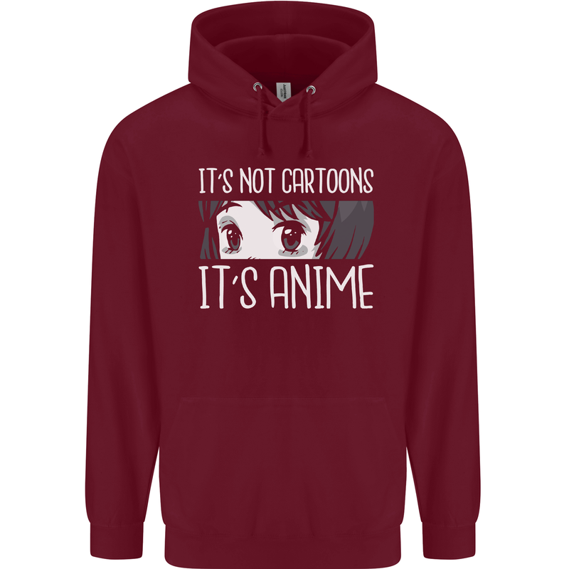 It's Anime Not Cartoons Childrens Kids Hoodie Maroon