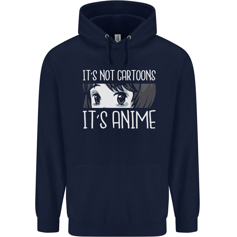 It's Anime Not Cartoons Childrens Kids Hoodie Navy Blue