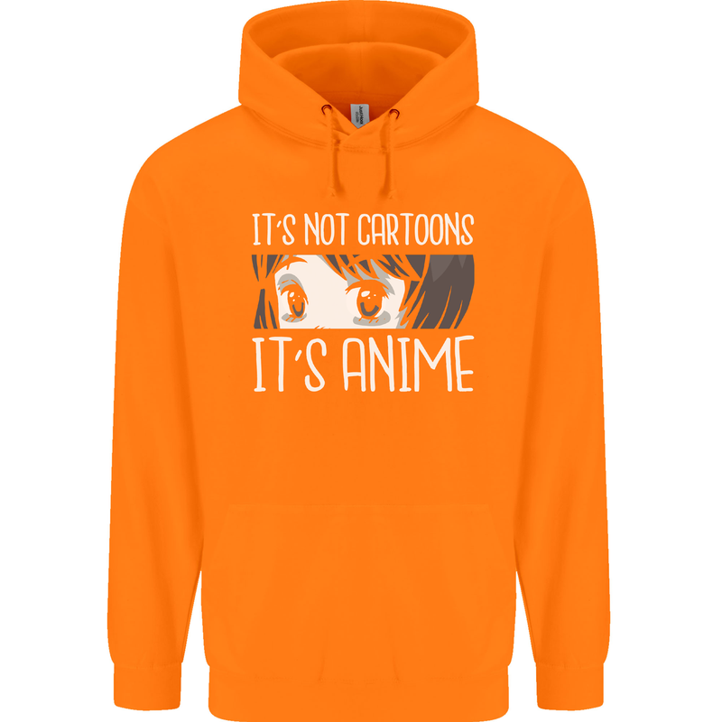 It's Anime Not Cartoons Childrens Kids Hoodie Orange