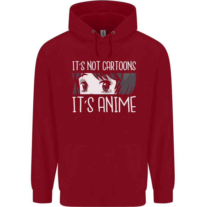 It's Anime Not Cartoons Childrens Kids Hoodie Red