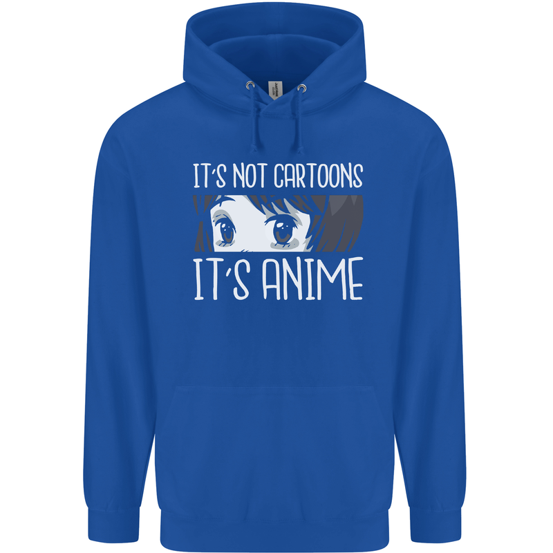 It's Anime Not Cartoons Childrens Kids Hoodie Royal Blue