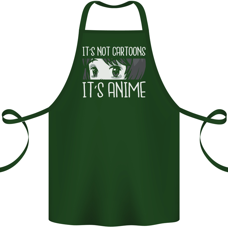 It's Anime Not Cartoons Cotton Apron 100% Organic Forest Green