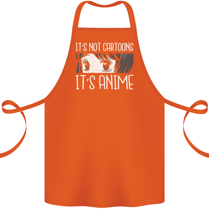 It's Anime Not Cartoons Cotton Apron 100% Organic Orange