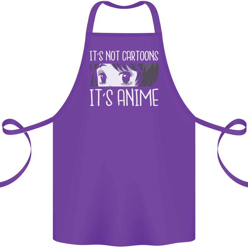 It's Anime Not Cartoons Cotton Apron 100% Organic Purple