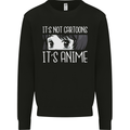 It's Anime Not Cartoons Kids Sweatshirt Jumper Black