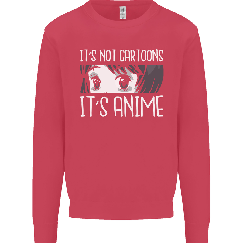 It's Anime Not Cartoons Kids Sweatshirt Jumper Heliconia