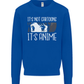 It's Anime Not Cartoons Kids Sweatshirt Jumper Royal Blue