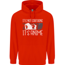 It's Anime Not Cartoons Mens 80% Cotton Hoodie Bright Red