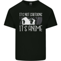 It's Anime Not Cartoons Mens Cotton T-Shirt Tee Top Black