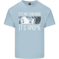 It's Anime Not Cartoons Mens Cotton T-Shirt Tee Top Light Blue