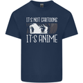 It's Anime Not Cartoons Mens Cotton T-Shirt Tee Top Navy Blue