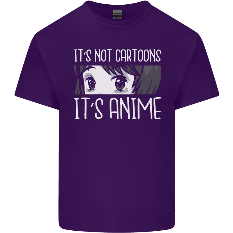 It's Anime Not Cartoons Mens Cotton T-Shirt Tee Top Purple