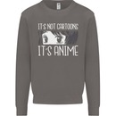 It's Anime Not Cartoons Mens Sweatshirt Jumper Charcoal
