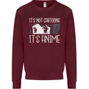 It's Anime Not Cartoons Mens Sweatshirt Jumper Maroon