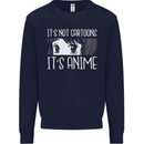 It's Anime Not Cartoons Mens Sweatshirt Jumper Navy Blue