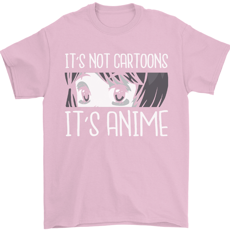 It's Anime Not Cartoons Mens T-Shirt Cotton Gildan Light Pink