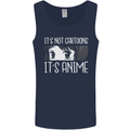 It's Anime Not Cartoons Mens Vest Tank Top Navy Blue