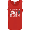 It's Anime Not Cartoons Mens Vest Tank Top Red