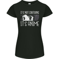 It's Anime Not Cartoons Womens Petite Cut T-Shirt Black