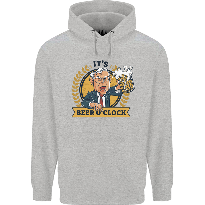 It's Beer O'Clock Funny Alcohol Childrens Kids Hoodie Sports Grey