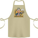 It's Beer O'Clock Funny Alcohol Cotton Apron 100% Organic Khaki