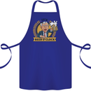 It's Beer O'Clock Funny Alcohol Cotton Apron 100% Organic Royal Blue