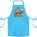 It's Beer O'Clock Funny Alcohol Cotton Apron 100% Organic Turquoise