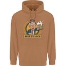 It's Beer O'Clock Funny Alcohol Mens 80% Cotton Hoodie Caramel Latte