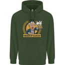 It's Beer O'Clock Funny Alcohol Mens 80% Cotton Hoodie Forest Green