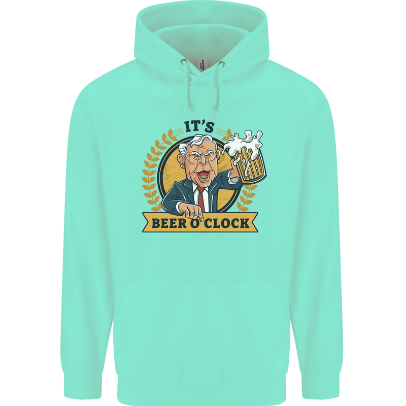 It's Beer O'Clock Funny Alcohol Mens 80% Cotton Hoodie Peppermint