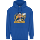 It's Beer O'Clock Funny Alcohol Mens 80% Cotton Hoodie Royal Blue