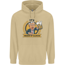 It's Beer O'Clock Funny Alcohol Mens 80% Cotton Hoodie Sand