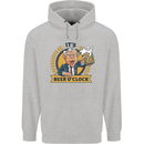 It's Beer O'Clock Funny Alcohol Mens 80% Cotton Hoodie Sports Grey