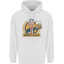 It's Beer O'Clock Funny Alcohol Mens 80% Cotton Hoodie White