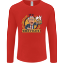 It's Beer O'Clock Funny Alcohol Mens Long Sleeve T-Shirt Red