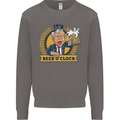 It's Beer O'Clock Funny Alcohol Mens Sweatshirt Jumper Charcoal