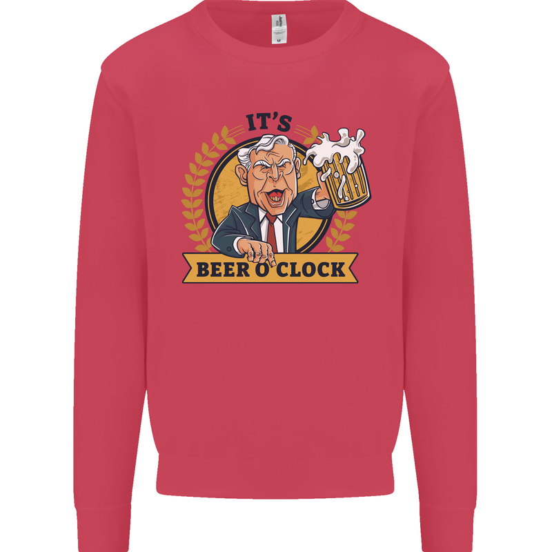 It's Beer O'Clock Funny Alcohol Mens Sweatshirt Jumper Heliconia