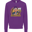 It's Beer O'Clock Funny Alcohol Mens Sweatshirt Jumper Purple
