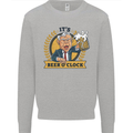 It's Beer O'Clock Funny Alcohol Mens Sweatshirt Jumper Sports Grey