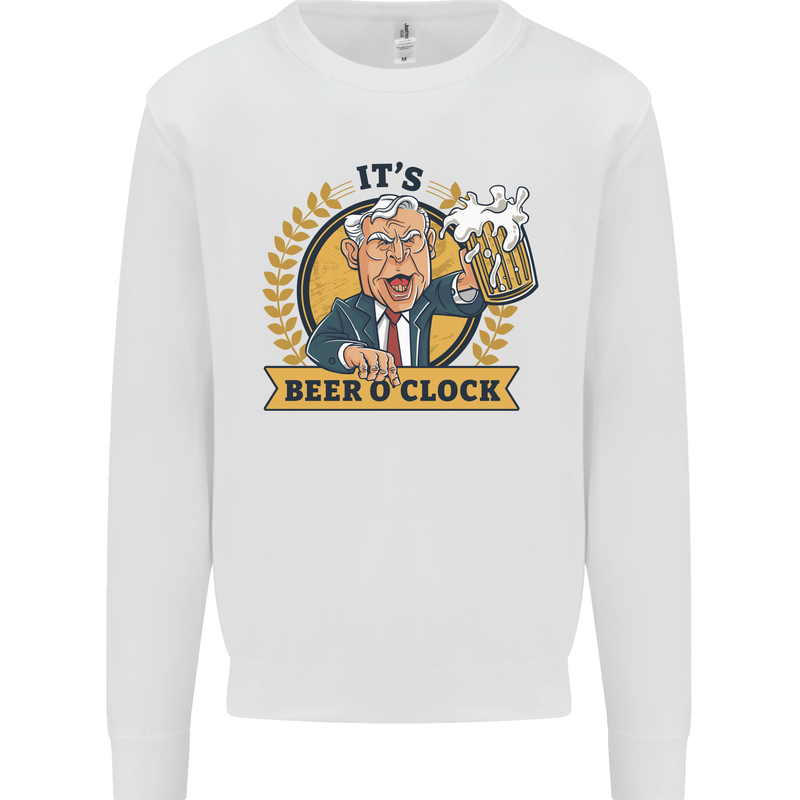 It's Beer O'Clock Funny Alcohol Mens Sweatshirt Jumper White