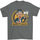 It's Beer O'Clock Funny Alcohol Mens T-Shirt Cotton Gildan Charcoal