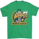 It's Beer O'Clock Funny Alcohol Mens T-Shirt Cotton Gildan Irish Green