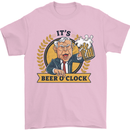 It's Beer O'Clock Funny Alcohol Mens T-Shirt Cotton Gildan Light Pink