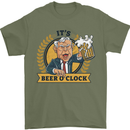 It's Beer O'Clock Funny Alcohol Mens T-Shirt Cotton Gildan Military Green