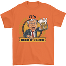 It's Beer O'Clock Funny Alcohol Mens T-Shirt Cotton Gildan Orange