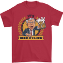 It's Beer O'Clock Funny Alcohol Mens T-Shirt Cotton Gildan Red