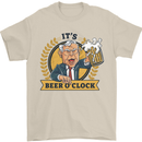 It's Beer O'Clock Funny Alcohol Mens T-Shirt Cotton Gildan Sand