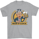 It's Beer O'Clock Funny Alcohol Mens T-Shirt Cotton Gildan Sports Grey